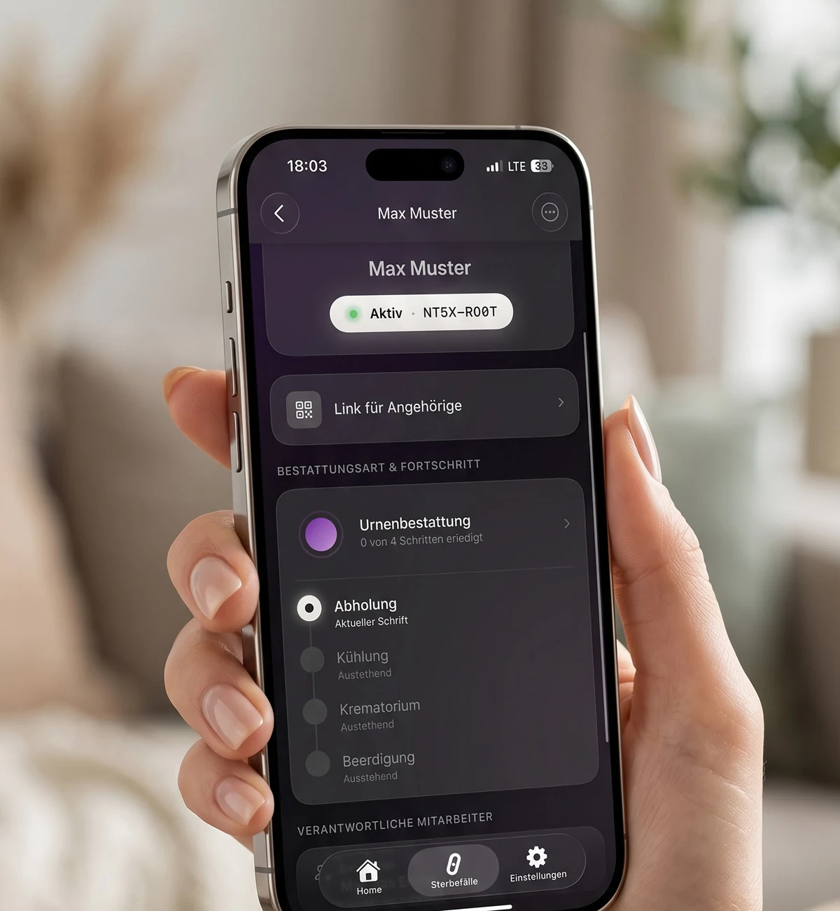 Live location and status in RIP App Business